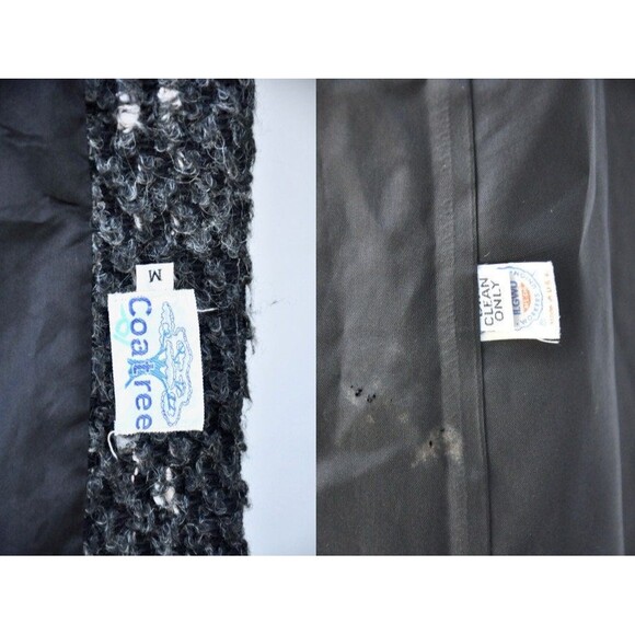 Vintage Pop Corn Wool Duster Coat - Chunky 60s 70s - Coatree Union Label  S M - Picture 9 of 10